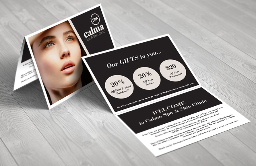 Calma Spa – Client Welcome Card