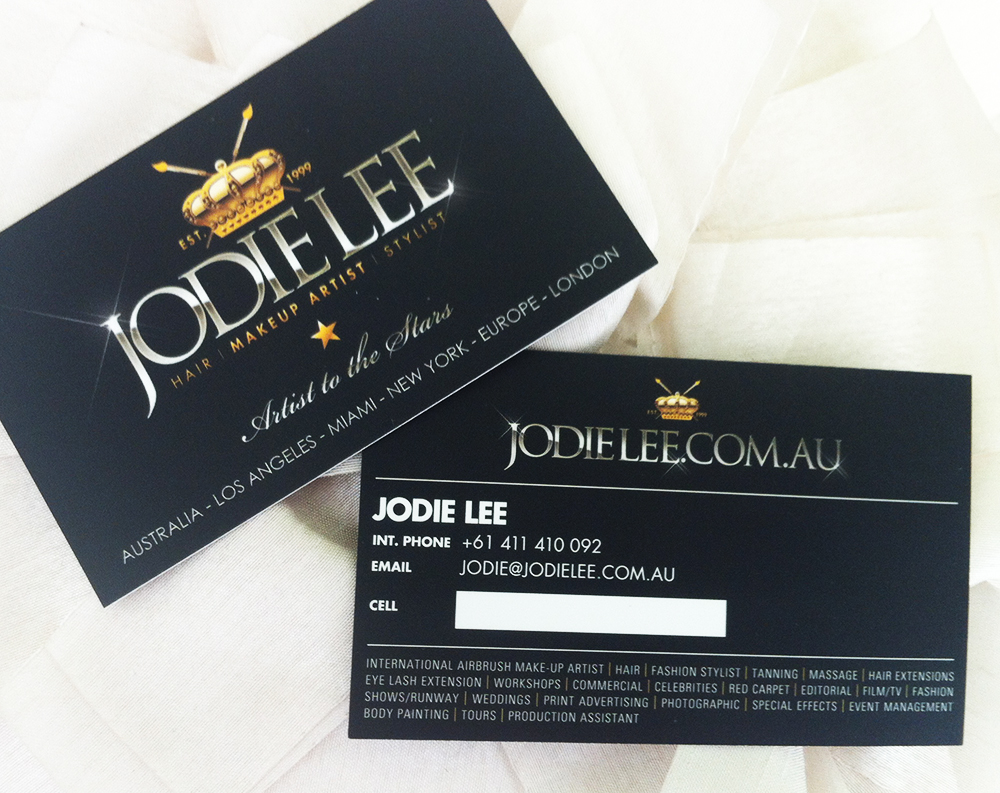 Jodie Lee Makeup Artists – Business Cards