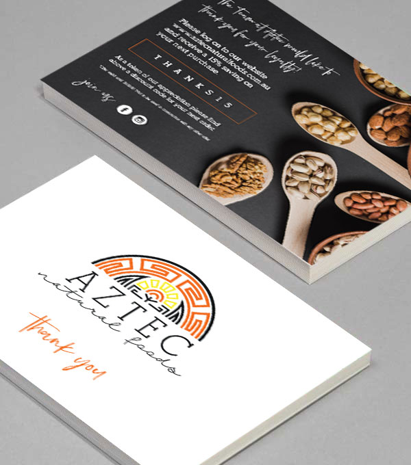 Aztec Natural Foods – Branding & Postcard